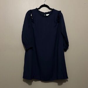 Navy Blue Cold-Shoulder Dress